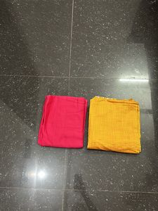 NEW YELLOW &amp; PINK DRESS MATERIAL
