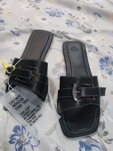 Black Buckle Sandals