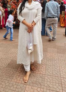 White Chikankari Embroidered Kurta Set