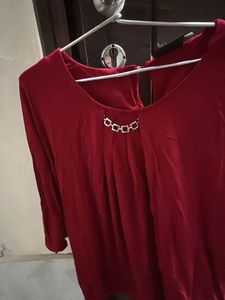 red/Maroon Top with Detail