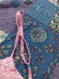 Pink Embroidered Peplum Tank