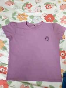 Mauve T-shirt with Cute Print