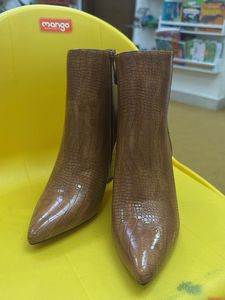 Brown Crocodile Ankle Boots