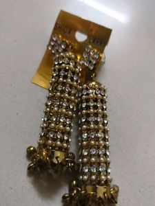 Earring With Work Of Tiny Pearl Kind N Stones