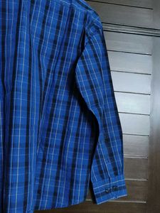 Colorplus Men Blue Checked Tailored Fit Shirt