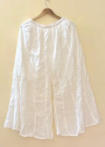 White Lace Wide Leg Pants