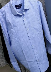 Blue White Lining Shirt Size-M