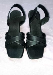 Black Strappy Flats