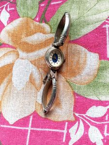 Vintage Silver Tone Bangle Watch