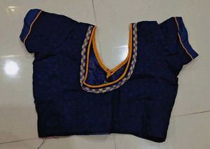 Elegant Yellow &amp; Navy Saree