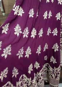 Elegant Embroidered Purple Kurta