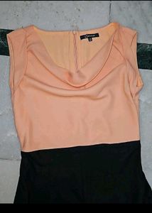 Chic Peach &amp; Black Dress