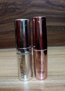 Lakme//Colorbar - (1) 23M Sweet Heart Matte Touch Colorbar (2) MP18 Plum Pick 9to5 Primer Plus Matte Lakme Lipsticks