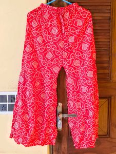 Red Paisley Print Lounge Pants