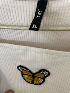 White Mid Length Top