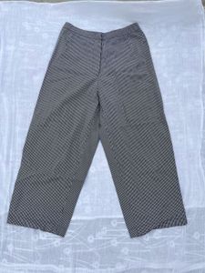 Gingham Cropped Wide Leg Pants