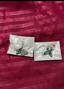 Set Of Earrings And  Coin Charm Necklace