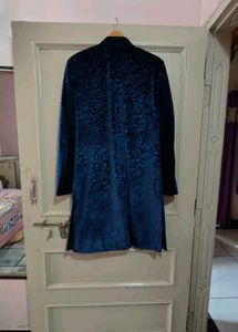 Navy Blue Velvet Indo Western