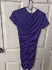 H&amp;M Purple Ruched Bodycon Dress