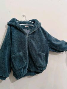 Oversize Blue Fleece Hoodie