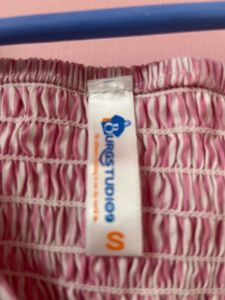 Striped Ruffle Sleeve Top  And Pink Tunic
