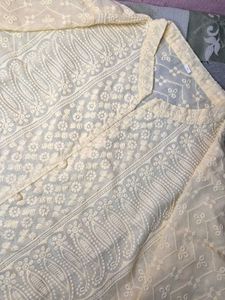 Elegant Embroidered Chicken Cotton Kurti