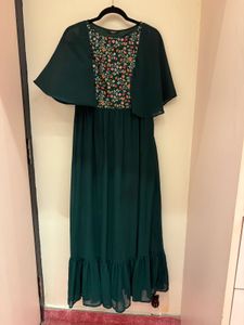 Emerald Green Floral Maxi Dress