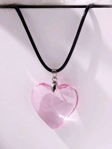 Pink Glass Heart Pendant💖