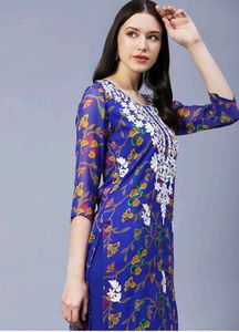Georgette chikankari embroidered kurta 💕