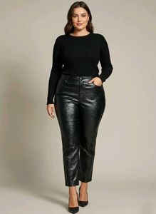 Plus Size Stylish Womens Leather Pants waist 36