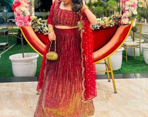 Sequins Embellished Lehenga With Handwork choli