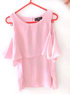 🎉SALE🎉 Pink Top With Stylish Cap like Sleeves