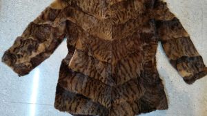 Brown animal print Fur coat