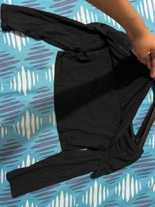 Black Off-Shoulder Crop Top