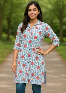 Floral Print Shirt Tunic