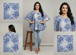 Stylish Blue Print Top