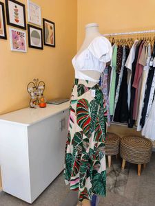 Tropical Print Maxi Skirt