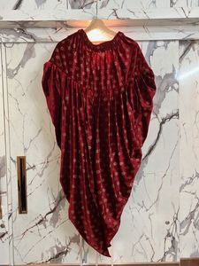 Red &amp; Gold Dhoti Romper