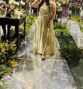 dusty green gown