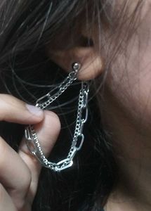 Silver Tone Chain Drop Earrings