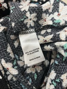 Black Floral Print boycon midi dress