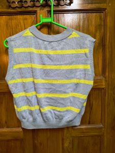 DressBerry Blue &amp; Yellow Striped Cinched Waist Cro