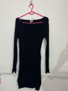 Asymmetrical Ribbed Knit Dress