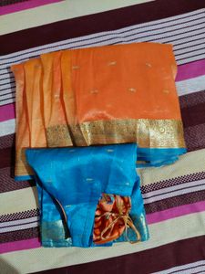 Orange & Blue skirt and top