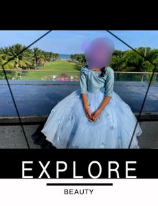 Blue Flower Girl Dress