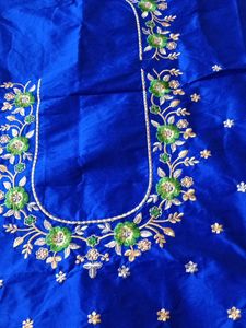 Navy Color Designer Blouse Piece.