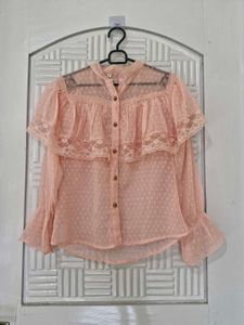 Full Sleeve Front Ruffle Top