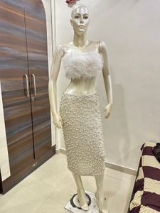 Fur Tube Top With Skirt