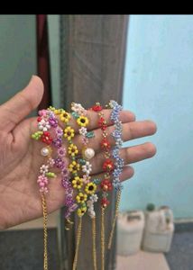Beaded Flower Bracelet pack of 4