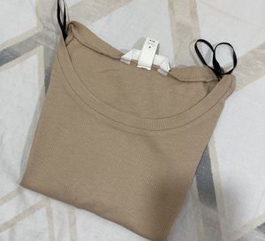 Crop Top For Women. Colour - Light Brown, Suze S